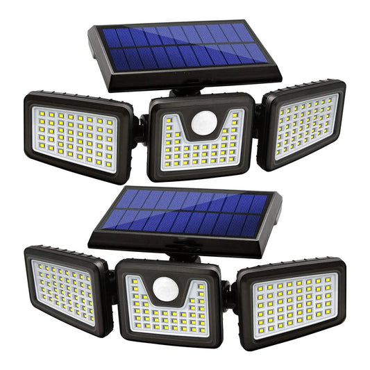 2 Pack Solar Lights Outdoor 128 LED 800LM Cordless LED Solar Motion Sensor Lights IP65 Waterproof Security LED Flood Light - My Store